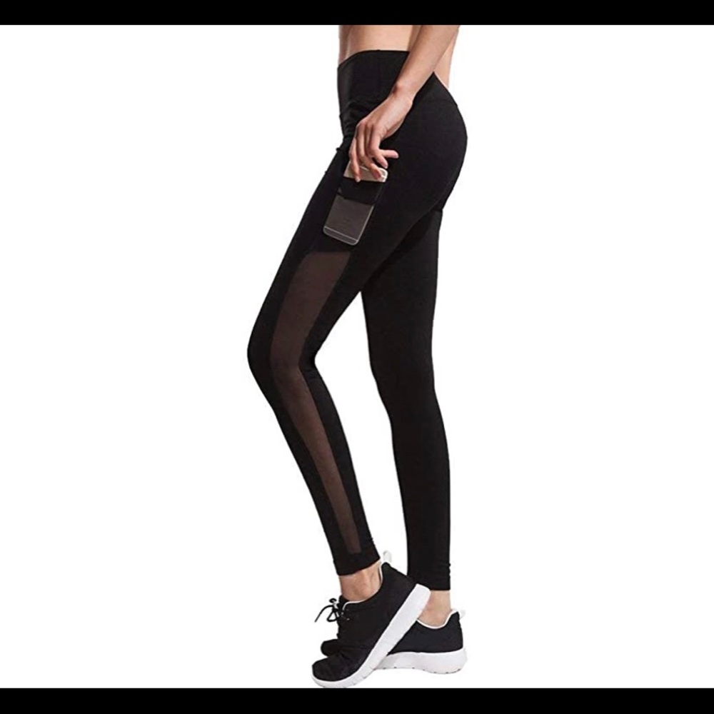Women’s Black Mesh Leg Leggings